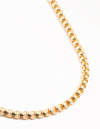 Gold Plated Thick Round Chain Necklace - link has visual effect only