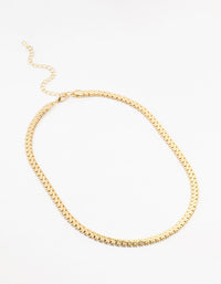 Gold Plated Flat Edge Detailed Necklace - link has visual effect only