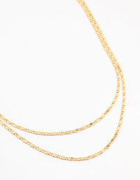 Gold Plated Vintage Chain Layered Necklace - link has visual effect only