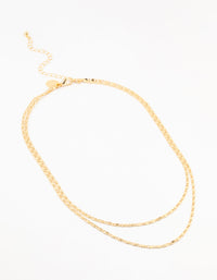 Gold Plated Vintage Chain Layered Necklace - link has visual effect only