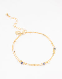 Gold Plated Evil Eye Anklets 2-Pack - link has visual effect only