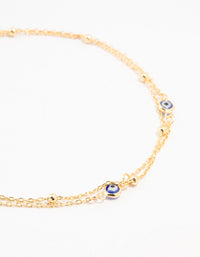 Gold Plated Evil Eye Anklets 2-Pack - link has visual effect only