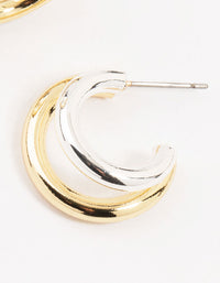 Mixed Metals Graduating Hoop Earrings - link has visual effect only