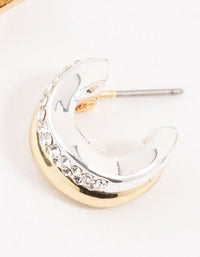 Cubic Zirconia & Clean Wave Hoop Earrings - link has visual effect only