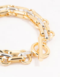 Mixed Metals Statement Toggle Chain Bracelet - link has visual effect only