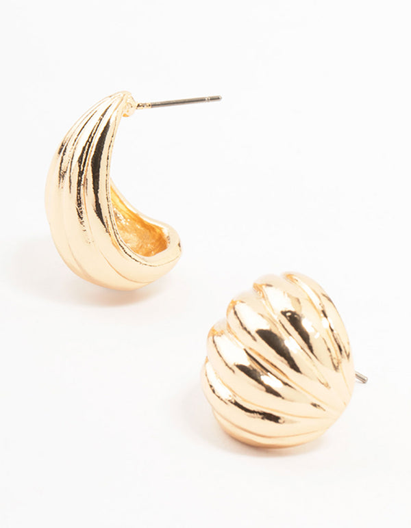 Gold Link Small Stud Earrings