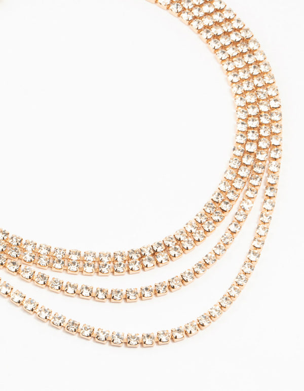 Gold Diamante Layered Necklace