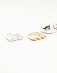 Mixed Metals Gold & Silver Smooth Rings Pack - link has visual effect only