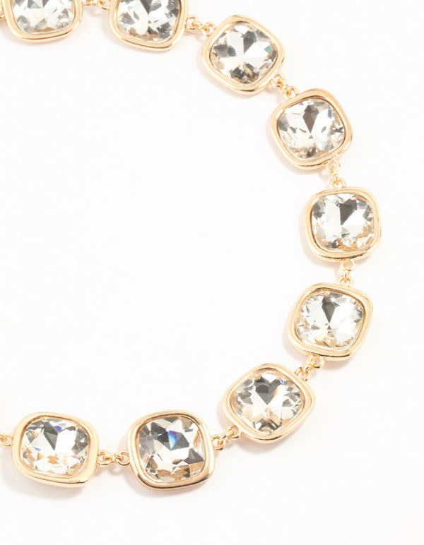 Gold Diamante Stone Necklace