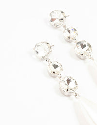 Silver Diamantes & Pearl Drop Earrings - link has visual effect only