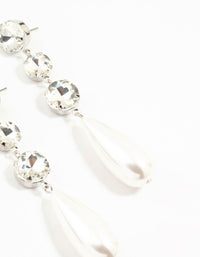 Silver Diamantes & Pearl Drop Earrings - link has visual effect only