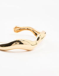 Gold Plated Organic Wave Wrist Cuff - link has visual effect only