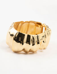 Gold Plated Chunky Ripple Wrist Cuff - link has visual effect only