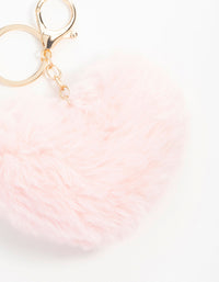 Pink Fabric Heart  Keychain - link has visual effect only