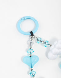 Blue  Cloud Heart Keychain - link has visual effect only