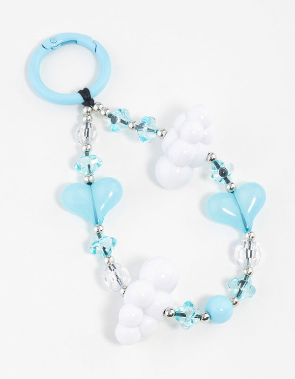 Blue  Cloud Heart Keychain