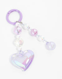 Purple  Large Heart Keychain - link has visual effect only