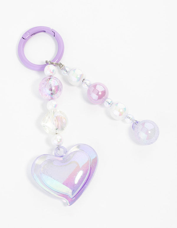 Purple  Large Heart Keychain