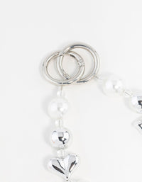 Bow & Pearl Heart Keychain - link has visual effect only