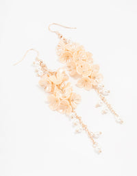 Rose Gold Plastic Pearl Petal Drop Earrings - link has visual effect only