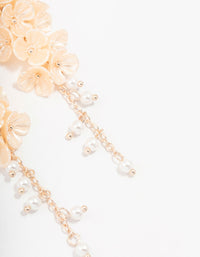 Rose Gold Plastic Pearl Petal Drop Earrings - link has visual effect only