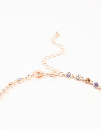 Rose Gold Multi Coloured Stone Short Necklace - link has visual effect only