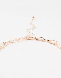 Rose Gold Diamante Medium Chain Short Necklace - link has visual effect only