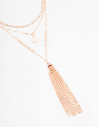 Rose Gold 3 Layered Pendant Necklace - link has visual effect only