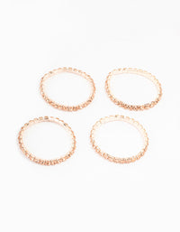 Rose Gold 4 Row Stone Stretch Bracelet Pack - link has visual effect only