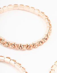 Rose Gold 4 Row Stone Stretch Bracelet Pack - link has visual effect only