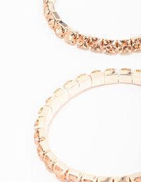 Rose Gold 4 Row Stone Stretch Bracelet Pack - link has visual effect only