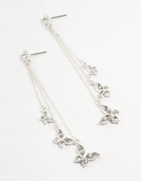 Silver Multiple Butterflies Chain Drop Earrings - link has visual effect only