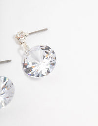 Large Cubic Zirconia Silver Drop Earrings - link has visual effect only