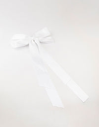 White Fabric Oversized Ribbon Bow Clip - link has visual effect only