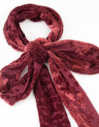 Burgundy Devore Velvet Fabric Fringe Scarf - link has visual effect only