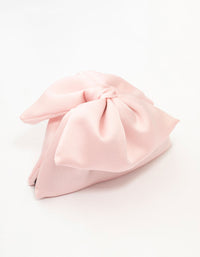 Large Pink Fabric Front Bow Claw Clip - link has visual effect only