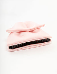 Large Pink Fabric Front Bow Claw Clip - link has visual effect only