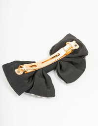 Black & White Short Pearl Bow Barrette Clip - link has visual effect only