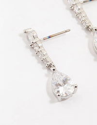 Rhodium Cubic Zirconia Drop Earrings - link has visual effect only