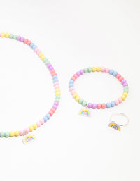 Kids Rainbow Bead Ring, Neck & Bracelet Pack - link has visual effect only