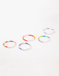 Kids Rainbow  Beaded Stretch Bracelet Pack - link has visual effect only