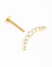 Gold Plated Surgical Steel Cubic Zirconia Crawler Single Flat Back - link has visual effect only