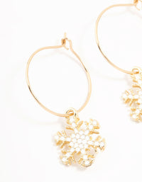 Gold Reindeer & Winter Charms Hoop Earrings 3-Pack - link has visual effect only