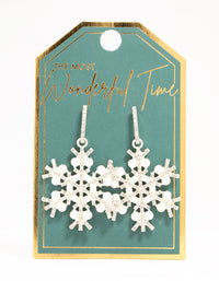 Silver Pearl & Diamante Snowflake Earrings - link has visual effect only