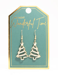 Gold Diamante Tree Drop Earrings - link has visual effect only