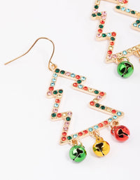 Multicoloured Diamante Tree & Bells Drop Earrings - link has visual effect only