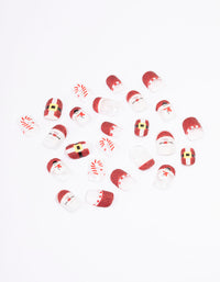 Red Candy Cane Press On Nail Set - link has visual effect only