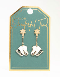 Snowflakes & Ice Skates Diamante Drop Earrings - link has visual effect only