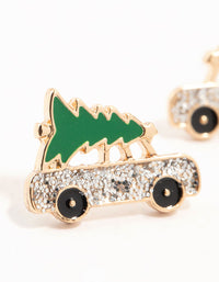 Gold Mini Car Tree Earrings - link has visual effect only