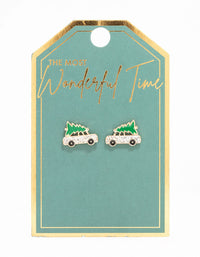 Gold Mini Car Tree Earrings - link has visual effect only